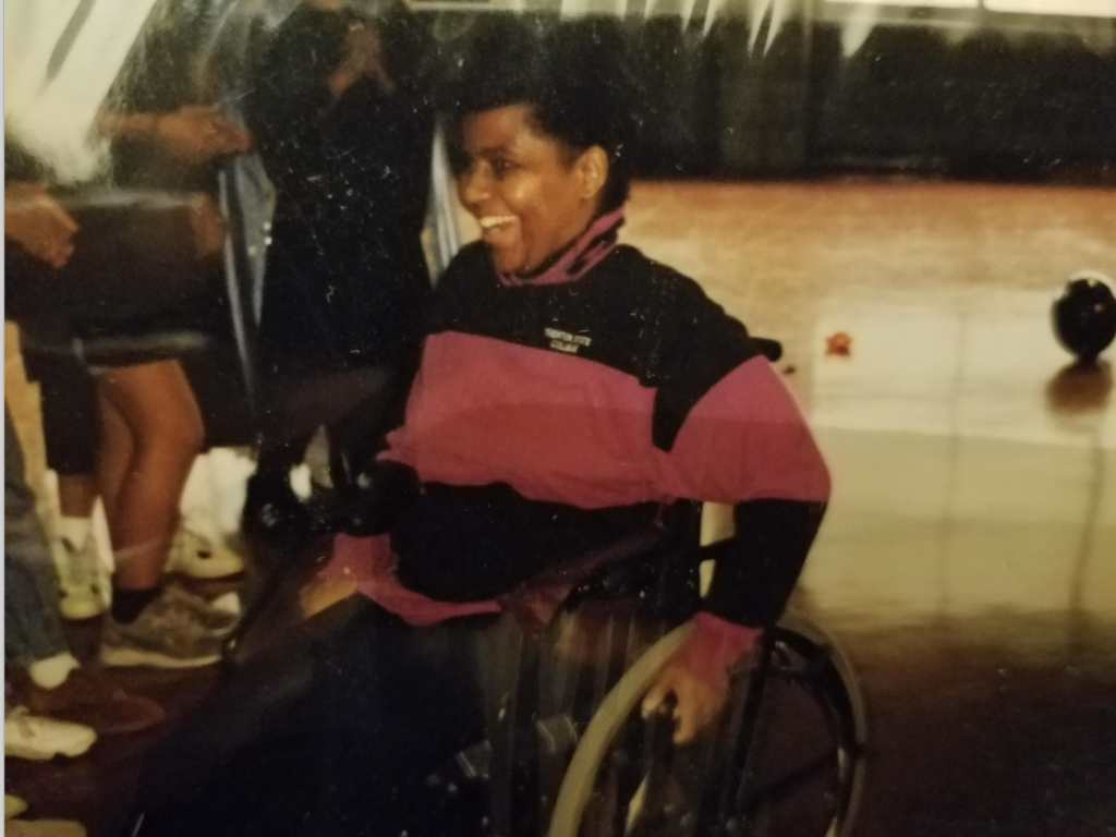 My daughter's 11th birthday party - one of the few images of me using my old wheelchair